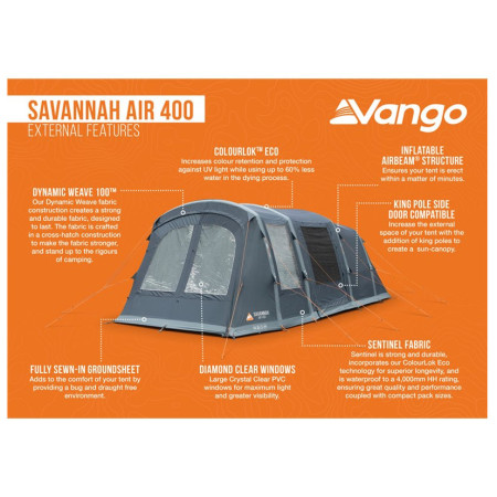 Tienda familiar Vango Savannah Air 400 Package