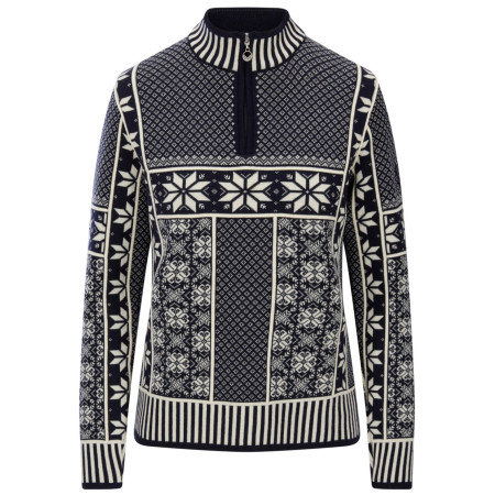 Jersey de mujer Dale of Norway Vardåsen Fem Sweater azul oscuro/blanco Marine Offwhite