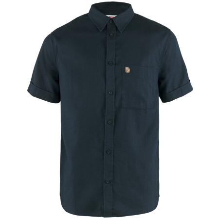 Camisa de hombre Fjällräven Övik Travel Shirt SS M azul oscuro Dark Navy