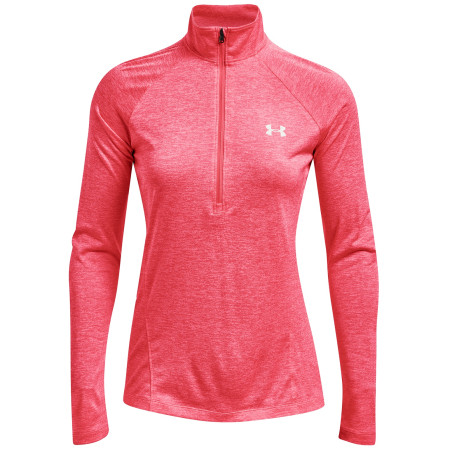 Camiseta funcional de mujer Under Armour Tech 1/2 Zip - Twist 2022 rosa Cerise / Pink Lemonade / Metallic Silver