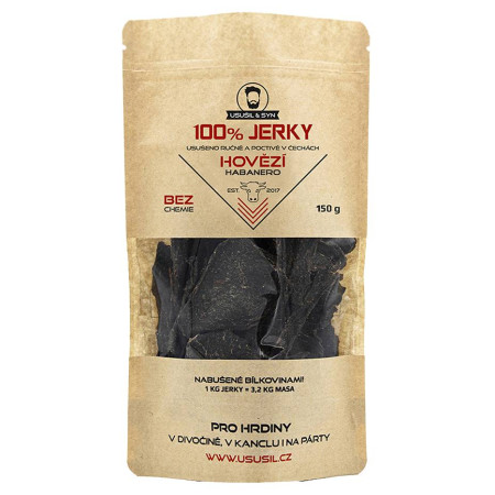 Carne seca Usušil & Syn 100% JERKY Hovězí Habanero 150 g
