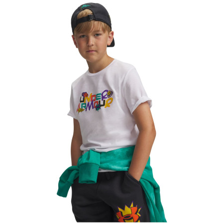 Camiseta funcional para niños Under Armour UA B Patch Pack Wm SS White