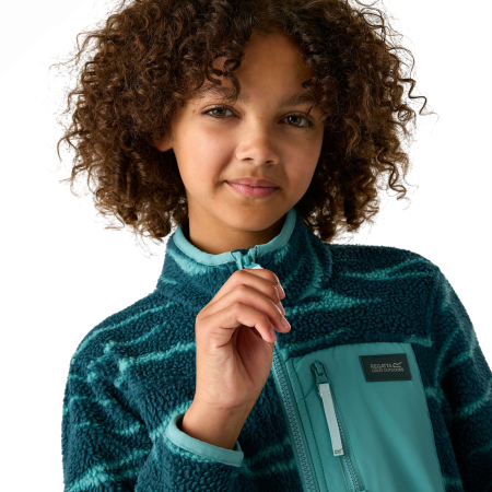 Sudadera funcional para niños Regatta Junior Frankie Warm Fleece Mediterranea Zebra
