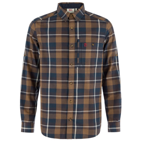 Camisa de hombre Fjällräven Fjällglim Regular Shirt M marrón Wood Brown-Black Oak