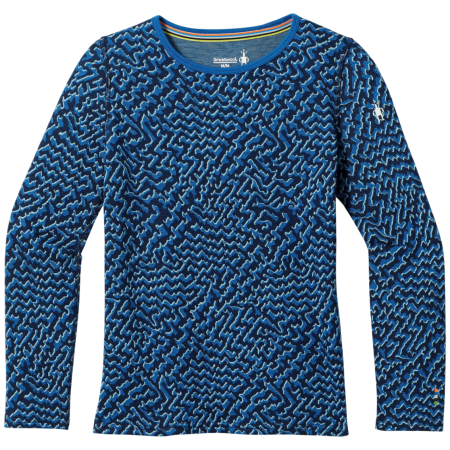 Camiseta funcional para niños Smartwool Kids' Classic Thermal Merino Base Layer Crew azul NIVAL BLUE RETRO LINE