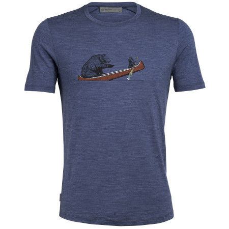 Camiseta de hombre Icebreaker Sphere SS Crw Canoe Companions azul EstateBlueHthr
