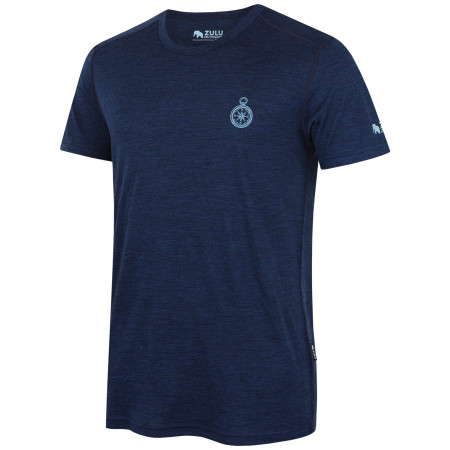Camiseta de hombre Zulu Merino Quest 160 Short Comfy azul oscuro navy melange
