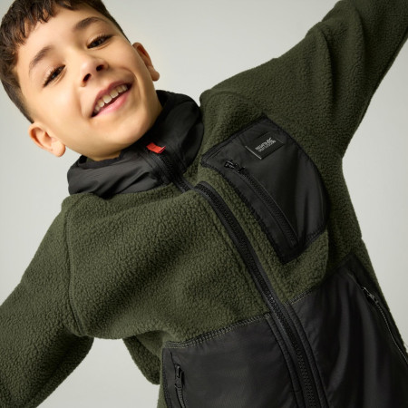 Sudadera para niños Regatta Munro Hybrid Jacket DarkKhak/Blk
