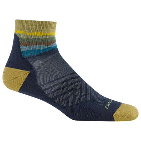 Calcetines de hombre Darn Tough Run Quarter Ultra-Lightweight With Cushion gris/amarillo skyracer blue