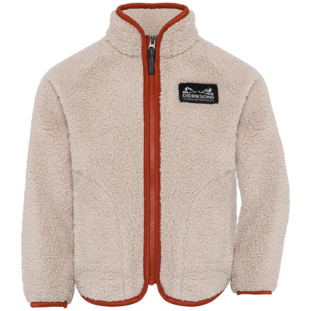 Sudadera para niños Didriksons Gibbs Kids Fullzip 2 Beach Beige/Rust beige Beach Beige/Rust