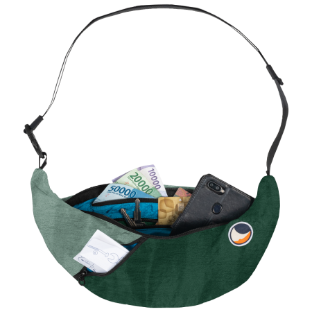 Riñonera Ticket to the moon Upcycled Sling Bag verde/verde claro Dark Green / Jade Green