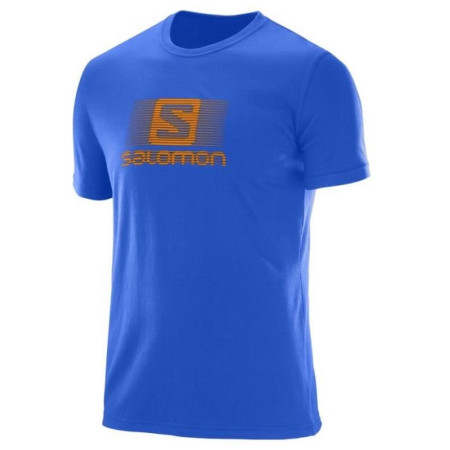 Camiseta de hombre Salomon Blend Logo Ss Tee M azul SurfTheWeb