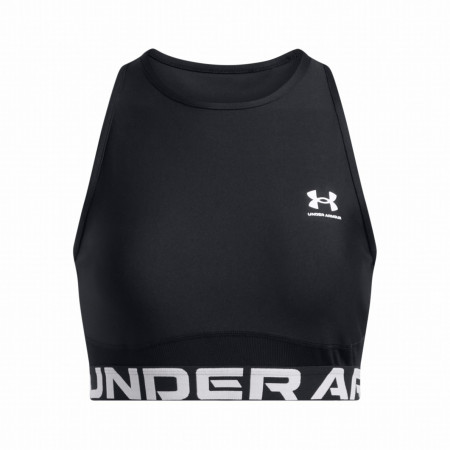 Top de mujer Under Armour HeatGear Rib Tank negro/blanco Black