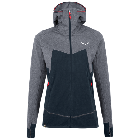 Sudadera Salewa Puez Hybrid Pl W Fz Hdy azul Navy Blazer Melange