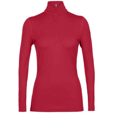 Camiseta funcional de mujer Icebreaker 260 Tech LS Half Zip burdeos cherry