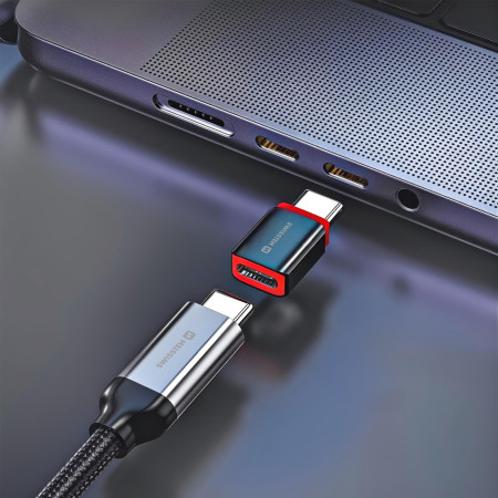 Adaptador Swissten Dataguard With Data Blocking USB-C (Male) / USB-C (Female)