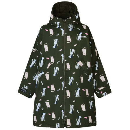 Abrigo impermeable para niños Regatta Junior Changing Robe Dark Khaki Cat Dog khaki Dark Khaki Cat Dog