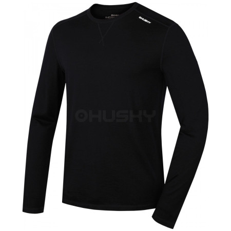 Camiseta funcional de hombre Husky Merino dl.rukáv černé