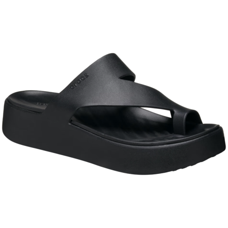 Pantuflas de mujer Crocs Getaway Platform Toe Loop negro Black