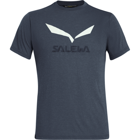 Camiseta de hombre Salewa Solidlogo Dri-Rel M S/S Tee azul oscuro OmbreBlueMelange