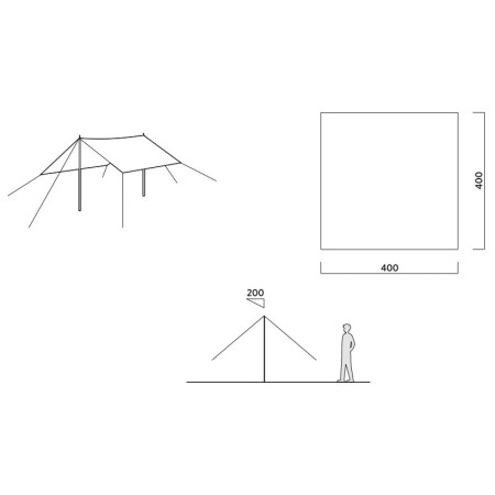 Toldo Easy Camp Totak Tarp 4 x 4 m