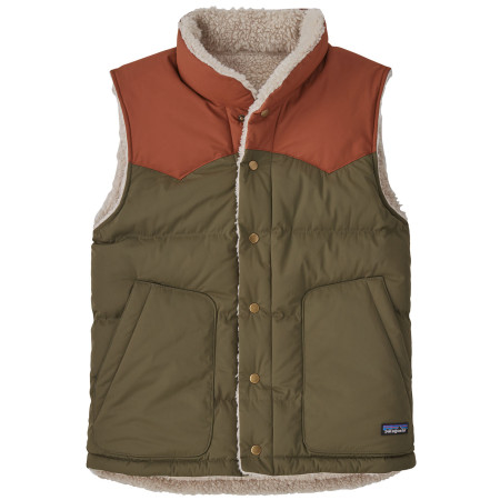 Chaleco de plumón para hombre Patagonia Reversible Bivy Down Vest verde/marrón Basin Green