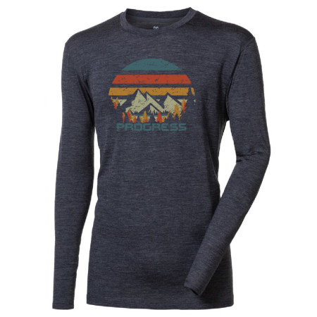 Camiseta funcional de hombre Progress Loki "Landscape" gris šedý melír