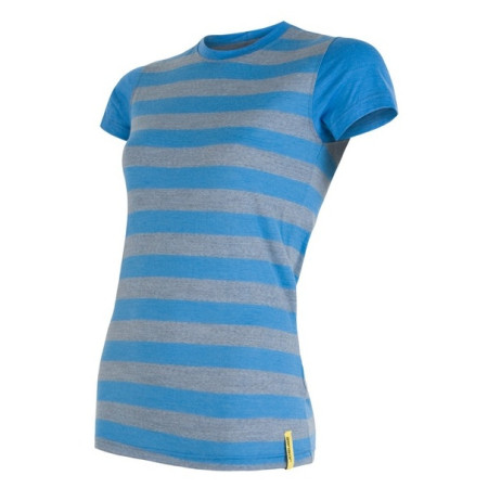 Camiseta de mujer Sensor Merino Active modré pruhy azul/gris BlueStripes