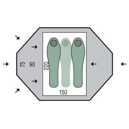 Tienda de campaña para 2 personas Pinguin Tornado 2