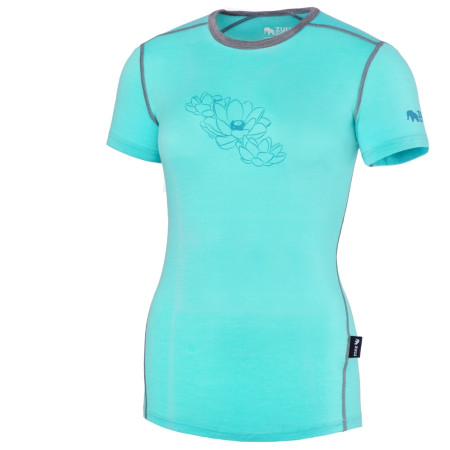 Camiseta de mujer Zulu Merino 160 Short Waterlily azul/gris aqua/grey