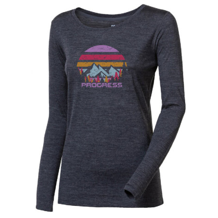 Camiseta funcional de mujer Progress Hela "Landscape" gris šedý melír