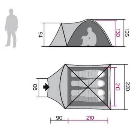 Tienda de campaña de senderismo Hannah Hover 4