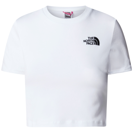 Camiseta de mujer The North Face Essential Cropped Slim Short Sleeve Tee blanco TNF WHITE