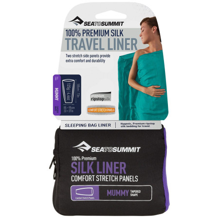 Forro para saco de dormir Sea to Summit Silk Liner Mummy Tapered Shape azul NavyBlue