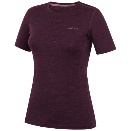 Camiseta de mujer MOOA MerinoSilk 160 short violeta oscuro dark purple melange
