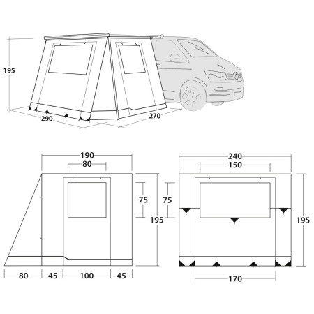 Toldo Outwell Backroads Awning Room