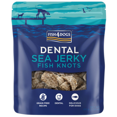 Golosinas para perros Fish4Dogs Dental Sea Jerky Fish Knots 100g