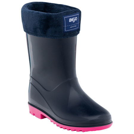 Botas de agua para niños Bejo Frise Wellies Jr negro/rosa SkyCaptain/FuchsiaPurple