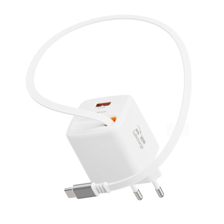 Adaptador Swissten SlideCharge Gan 30W, 1X USB-A 18W