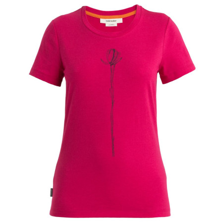 Camiseta de mujer Icebreaker W Mer Central Classic SS Tee Solo rosa Electron Pink