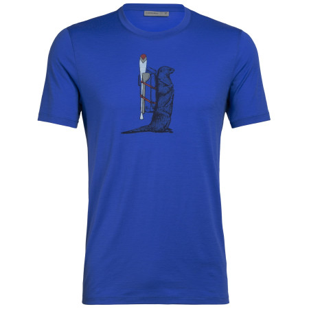 Camiseta de hombre Icebreaker Mens Tech Lite SS Crewe Otter Paddle azul Lapis