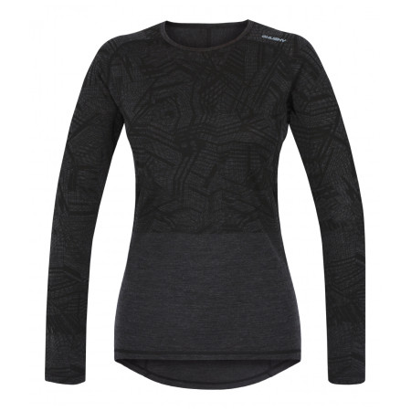 Camiseta funcional de mujer Husky Merino 100 Dl. Rukáv L negro