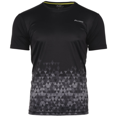 Camiseta de hombre Elbrus Mannar negro BlackTrianglePrint/AcidLime