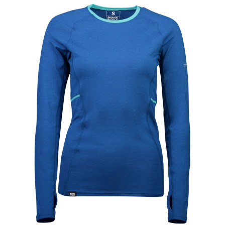 Camiseta de mujer Mons Royale Olympus 3.0 LS azul OilyBlue