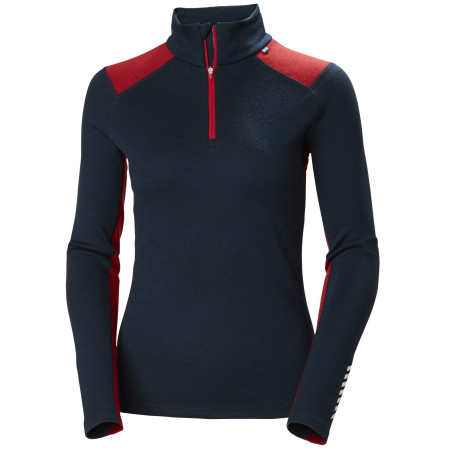 Camiseta funcional de mujer Helly Hansen W Lifa Merino Midweight 1/2 Zip azul Navy