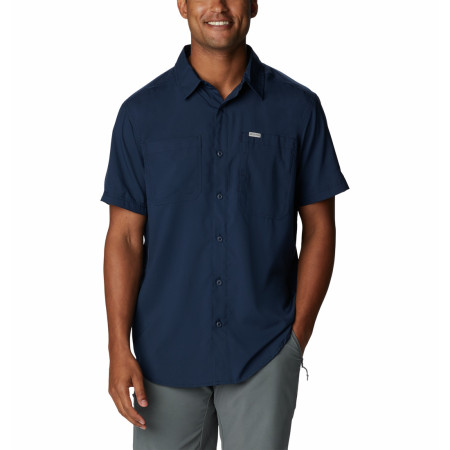 Camisa de hombre Columbia Silver Ridge™ Utility Lite Novelty SS azul oscuro Collegiate Navy