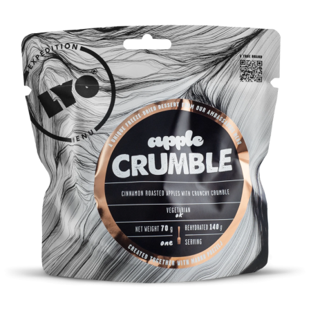 Comida deshidratada Lyo food Pastel de manzana con crumble