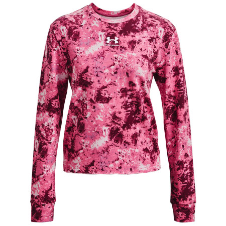 Sudadera de mujer Under Armour Rival Terry Print Crew rosa Pace Pink/White