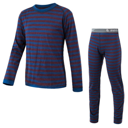 Ropa interior funcional para niños Sensor Merino Air Set azul/rojo