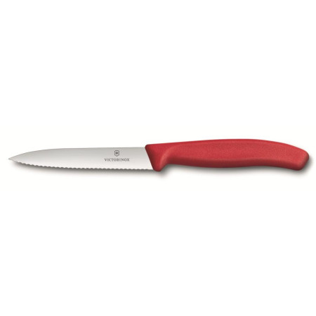 Cuchillo para verduras Victorinox ondulado 10 cm rojo red